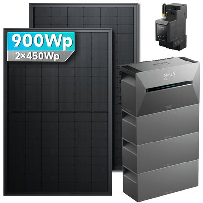 Anker SOLIX Solarbank 3 E2700 Pro Balkonkraftwerk speicher mit 450Wp Solarmodul und MC4 Solarkabel Set