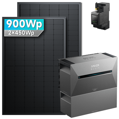 Anker SOLIX Solarbank 3 E2700 Pro Balkonkraftwerk speicher mit 450Wp Solarmodul und MC4 Solarkabel Set