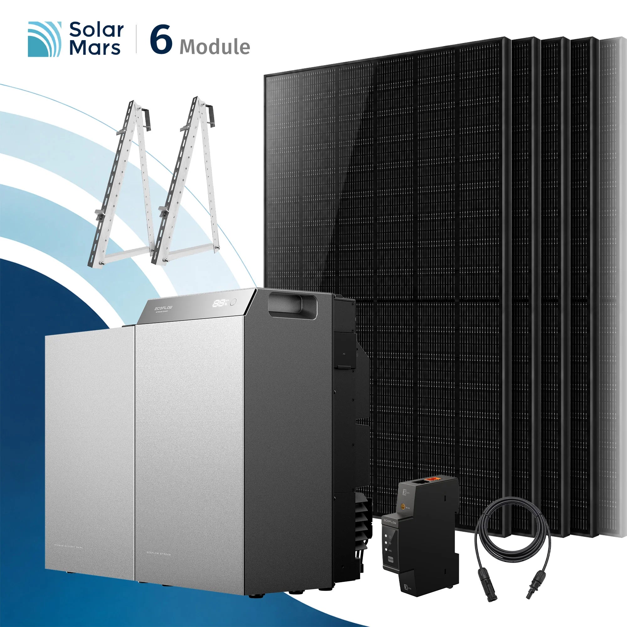 EcoFlow STREAM 5000 Balkonkraftwerk Set mit 6 Solarmodulen und Montagematerial von Solar Mars.