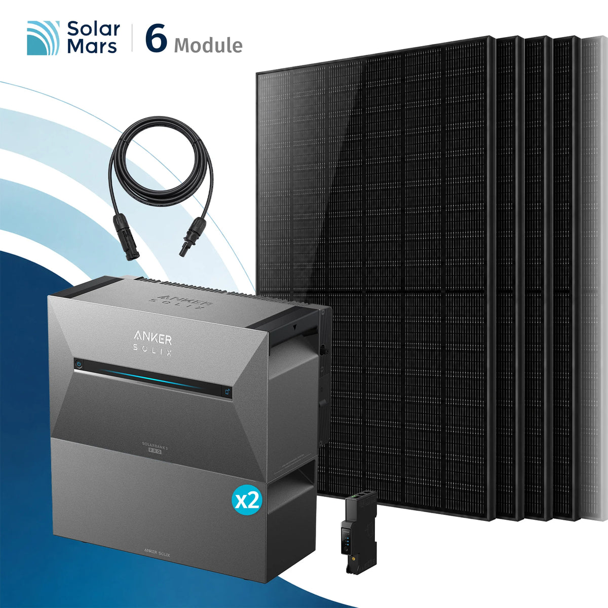 Anker SOLIX Solarbank 3 E2700 Pro Balkonkraftwerk Speicher mit 500Wp Solarmodul und MC4 Solarkabel Set