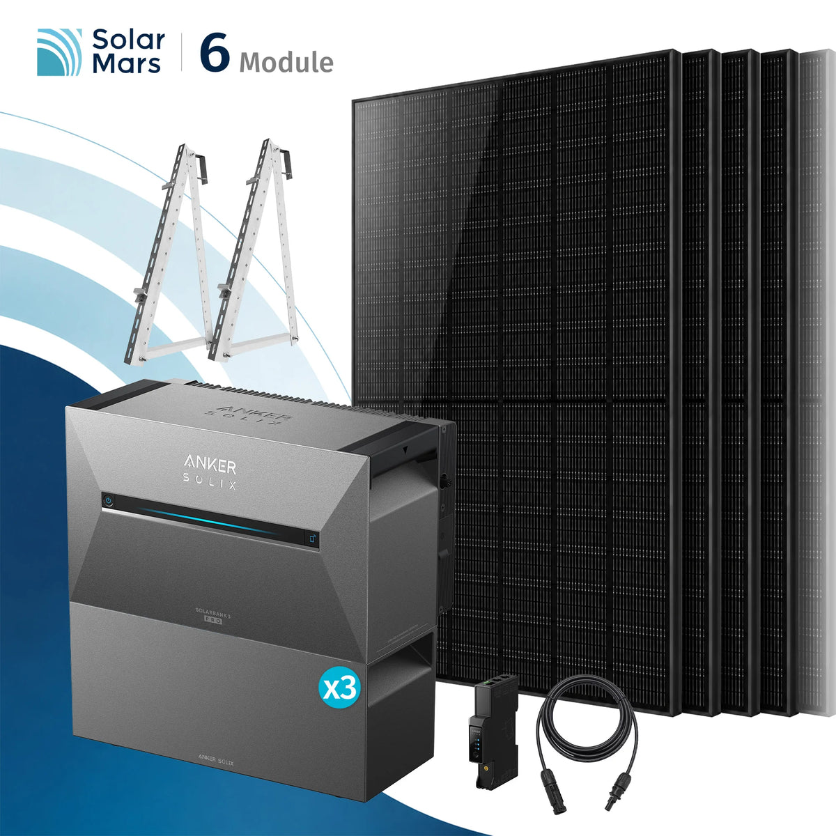 Anker SOLIX Solarbank 3 E2700 Pro Balkonkraftwerk Speicher mit 500Wp Solarmodul und MC4 Solarkabel Set