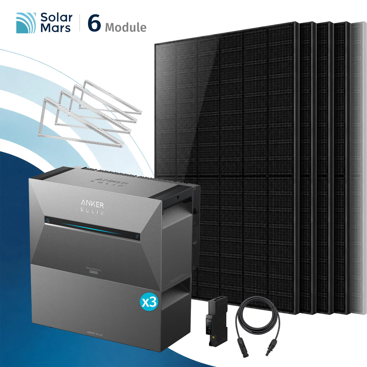 Anker SOLIX Solarbank 3 E2700 Pro Balkonkraftwerk Speicher mit 500Wp Solarmodul und MC4 Solarkabel Set