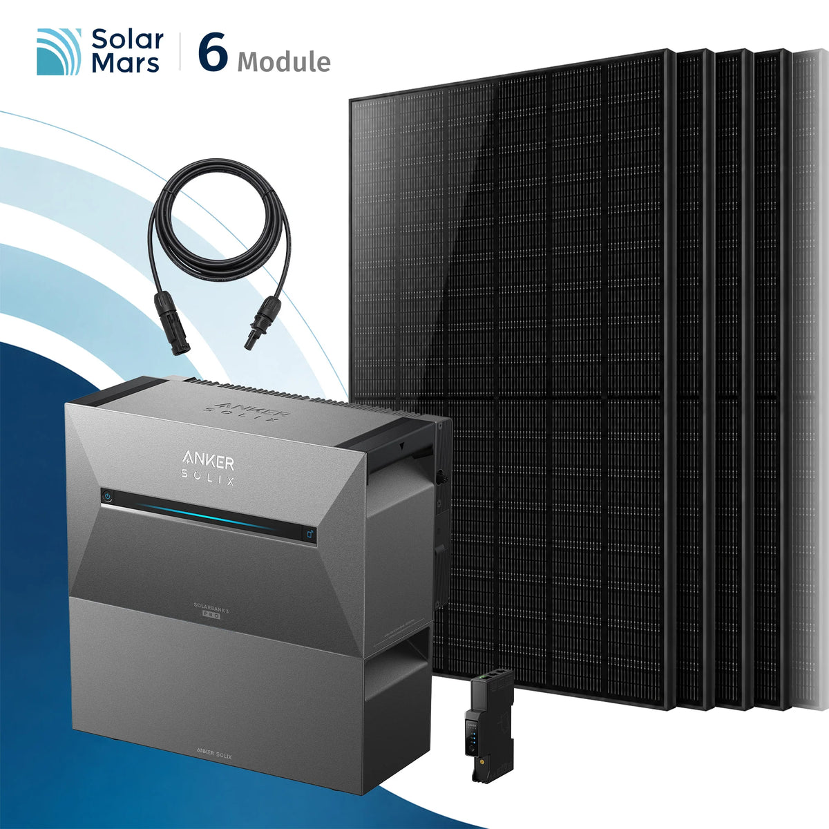 Anker SOLIX Solarbank 3 E2700 Pro Balkonkraftwerk Speicher mit 500Wp Solarmodul und MC4 Solarkabel Set