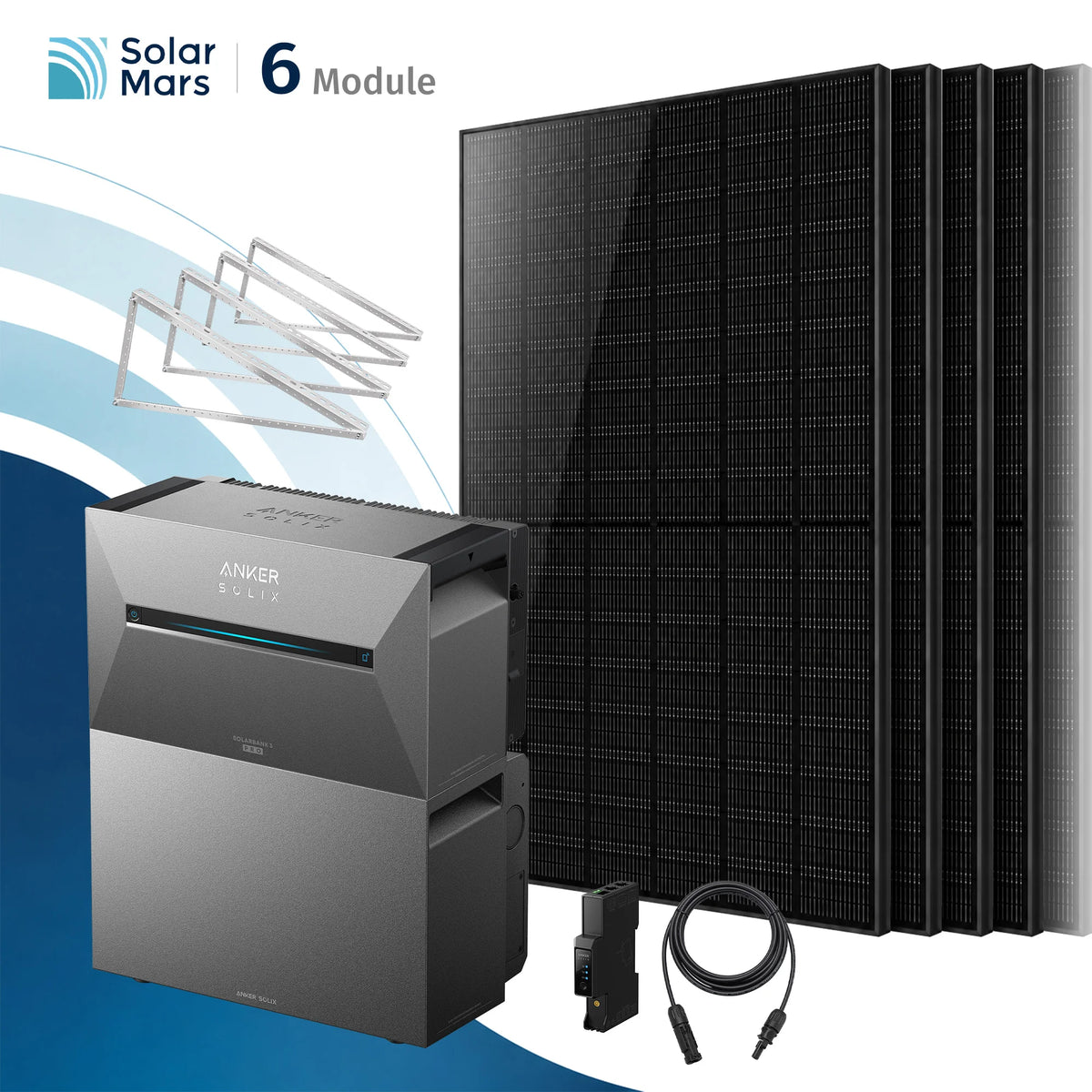 Anker SOLIX Solarbank 3 E2700 Pro Balkonkraftwerk Speicher mit 500Wp Solarmodul und MC4 Solarkabel Set