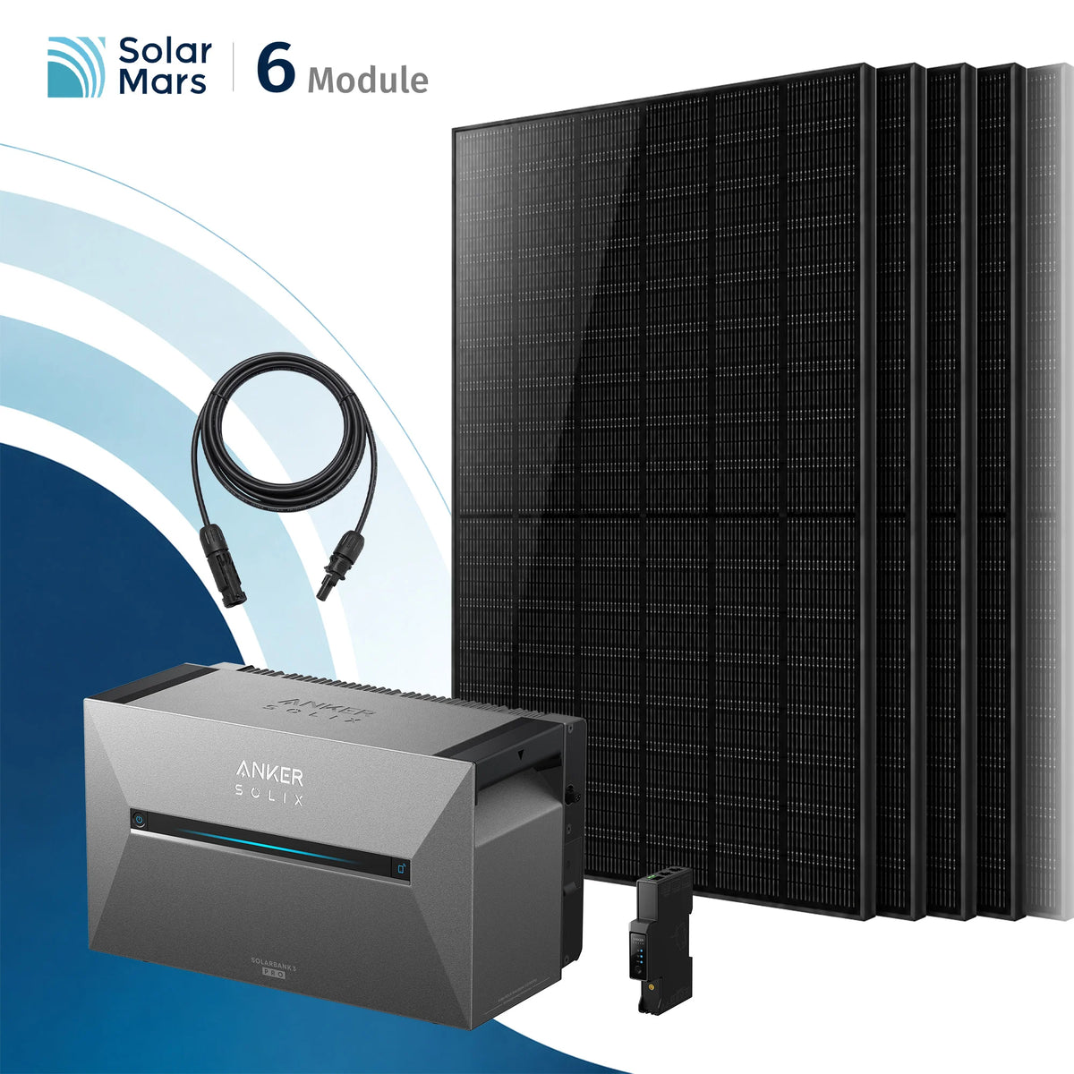 Anker SOLIX Solarbank 3 E2700 Pro Balkonkraftwerk Speicher mit 500Wp Solarmodul und MC4 Solarkabel Set