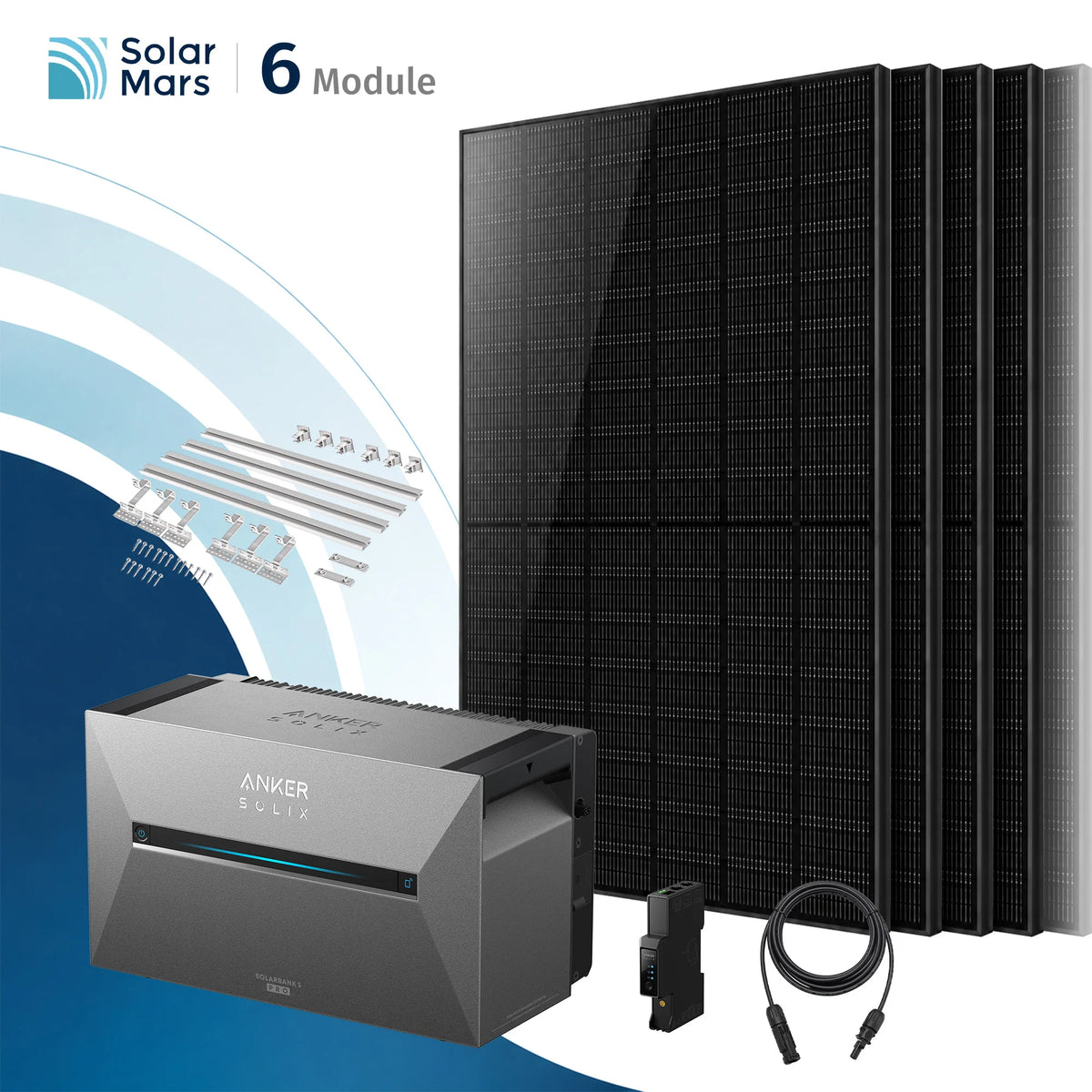 Anker SOLIX Solarbank 3 E2700 Pro Balkonkraftwerk Speicher mit 500Wp Solarmodul und MC4 Solarkabel Set