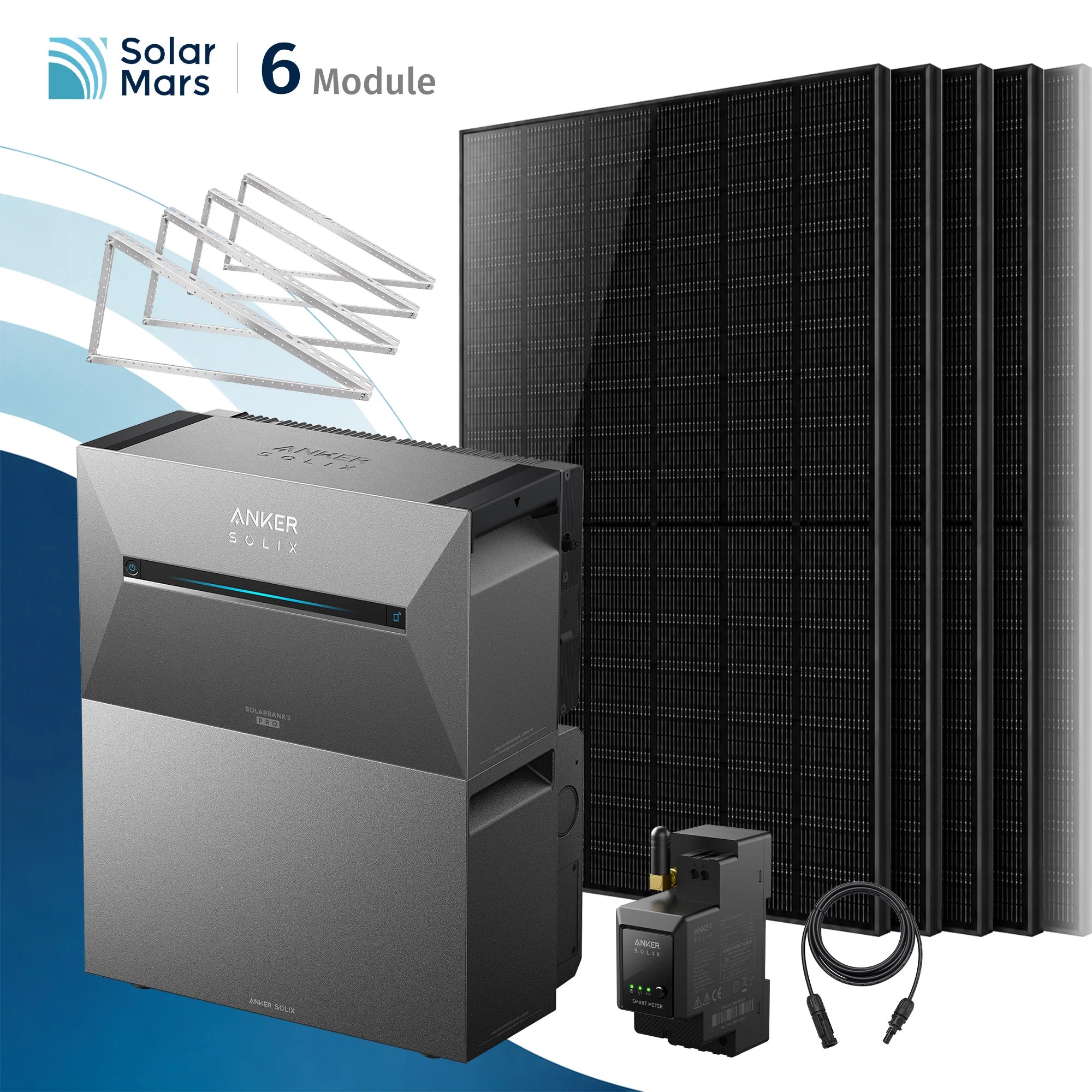 Anker SOLIX Solarbank 3 E2700 Pro Balkonkraftwerk Speicher mit 500Wp Solarmodul und MC4 Solarkabel Set