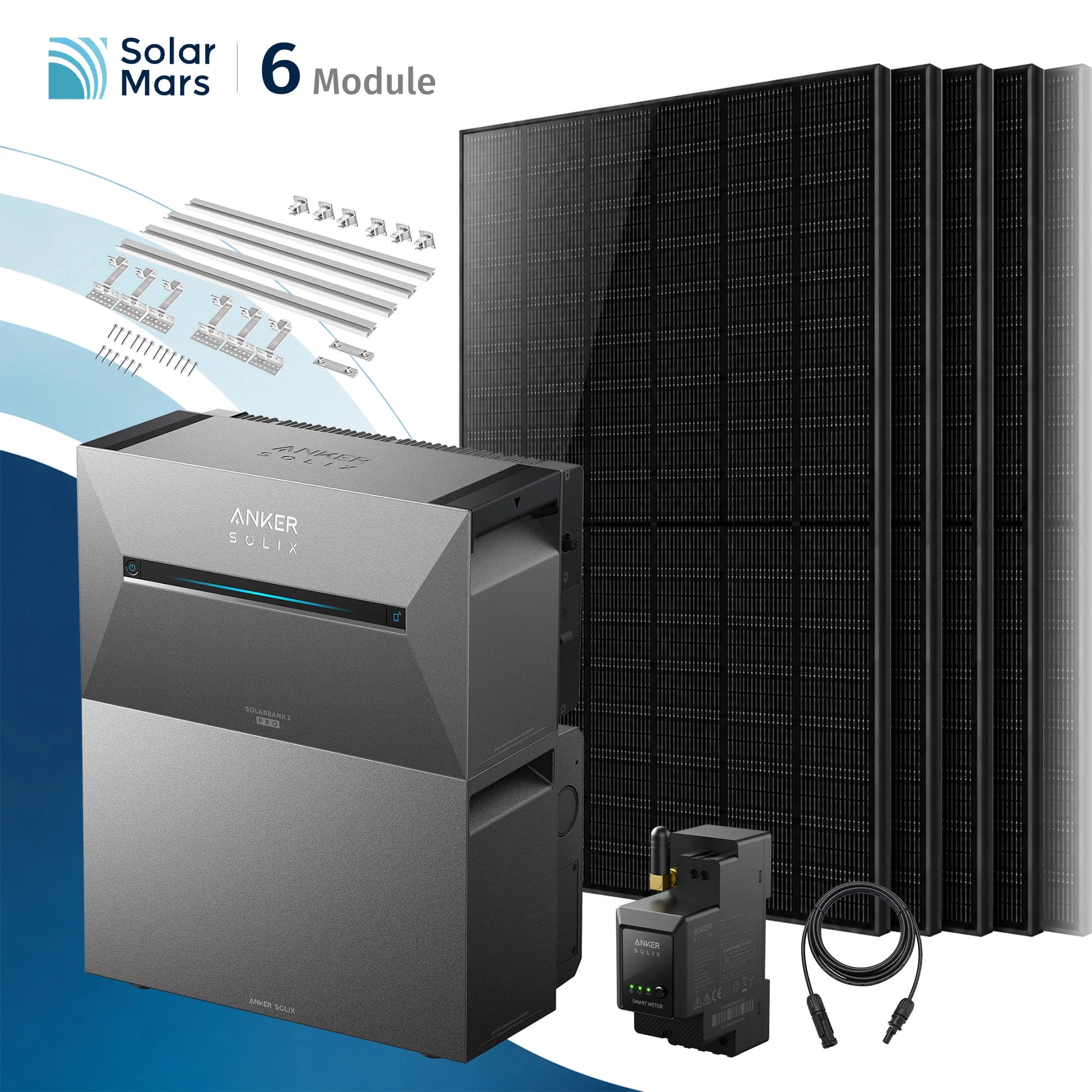 Anker SOLIX Solarbank 3 E2700 Pro Balkonkraftwerk Speicher mit 500Wp Solarmodul und MC4 Solarkabel Set