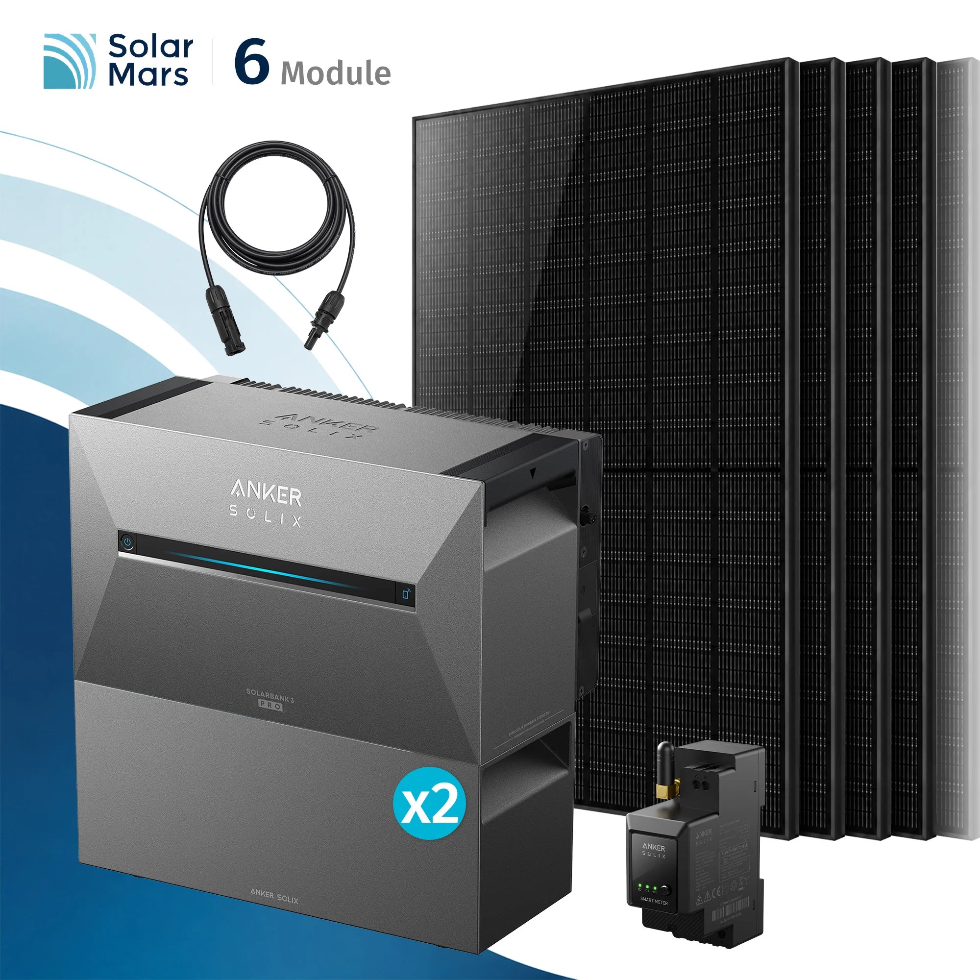 Anker SOLIX Solarbank 3 E2700 Pro Balkonkraftwerk Speicher mit 500Wp Solarmodul und MC4 Solarkabel Set