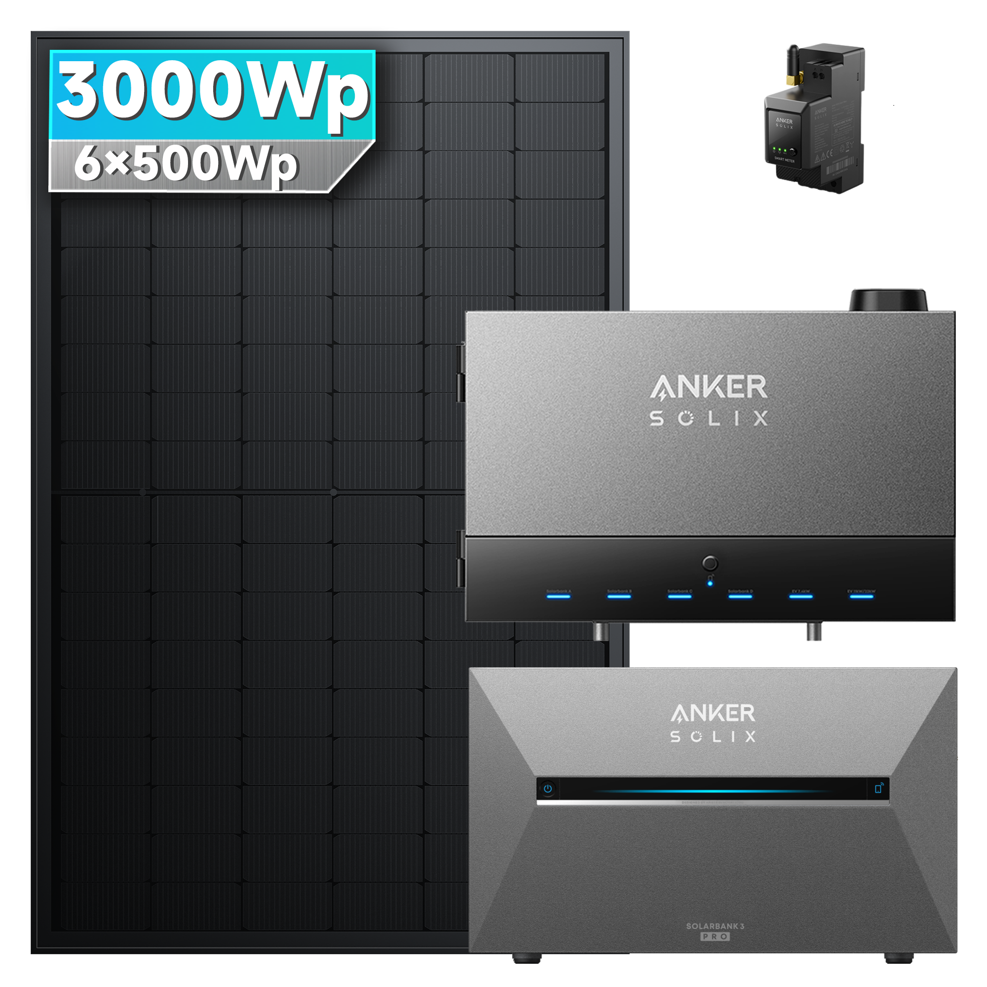 Anker SOLIX Power Dock mit Solarbank 3 E2700 Pro Balkonkraftwerk speicher mit 500W Solarmodul Set