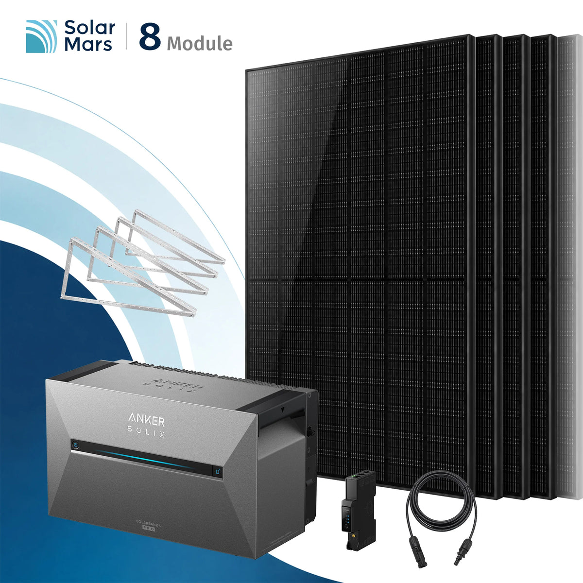 Anker SOLIX Solarbank 3 E2700 Pro Balkonkraftwerk Speicher mit 500Wp Solarmodul und MC4 Solarkabel Set
