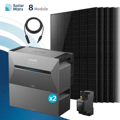 Anker SOLIX Solarbank 3 E2700 Pro Balkonkraftwerk Speicher mit 500Wp Solarmodul und MC4 Solarkabel Set