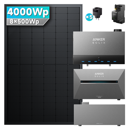 Anker SOLIX Power Dock mit Solarbank 3 E2700 Pro x 1 Balkonkraftwerk speicher mit 500W Solarmodul und MC4 Solarkabel Set