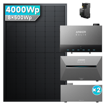 Anker SOLIX Power Dock mit Solarbank 3 E2700 Pro Balkonkraftwerk speicher mit 500W Solarmodul Set und 4000Wp Solarpanel.