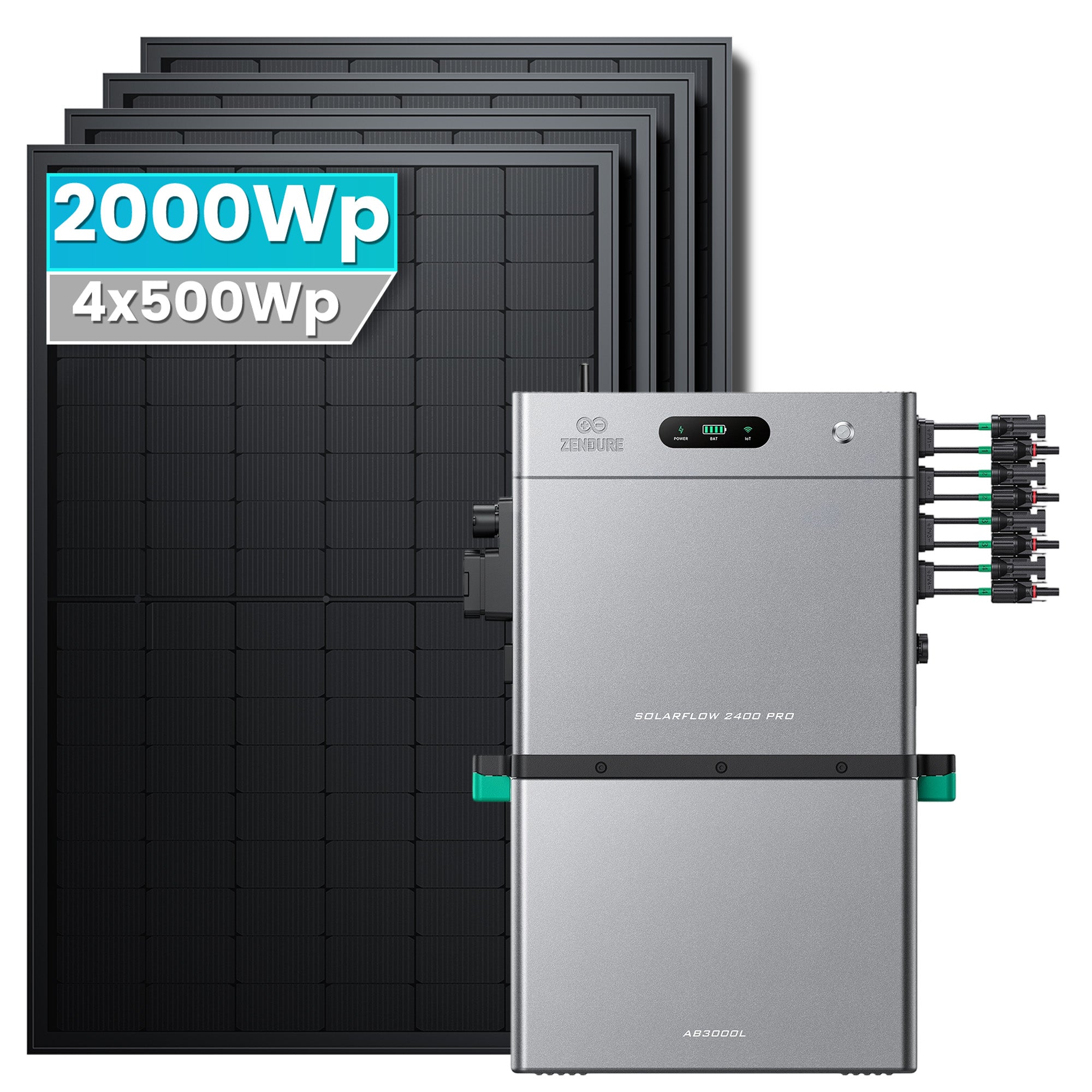 Zendure SolarFlow 2400 Pro Stromspeicher 2,4kWh Komplettsystem