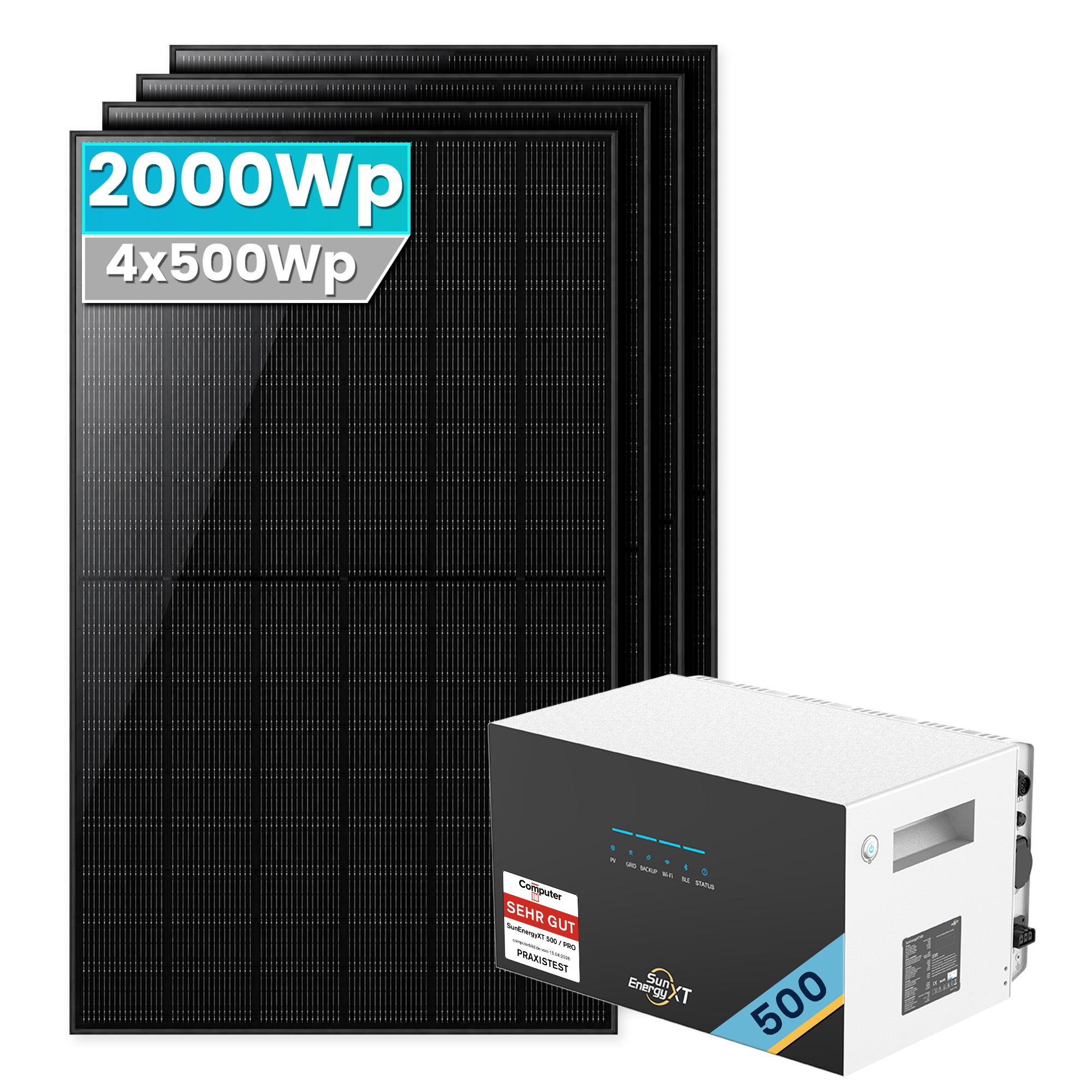 SunEnergyXT 500 Balkonkraftwerk Speicher mit 500Wp Solarmodul Set