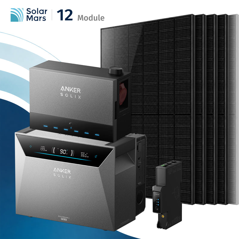 Anker SOLIX Power Dock mit Solarbank 4 E5000 Pro Balkonkraftwerk Speicher mit 500W Solarmodul Set