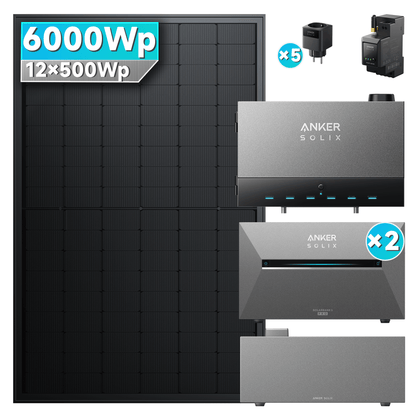 Anker SOLIX Power Dock mit Solarbank 3 E2700 Pro x 2 Balkonkraftwerk speicher mit 500W Solarmodul und MC4 Solarkabel Set
