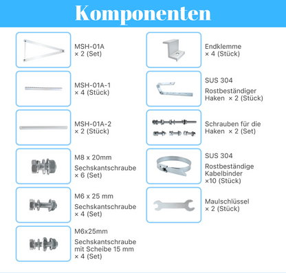 Neu Solarmodul Balkon Halterung für den Flachdach, Garten und Wand, Solarpanel Halterung, 0%MwSt