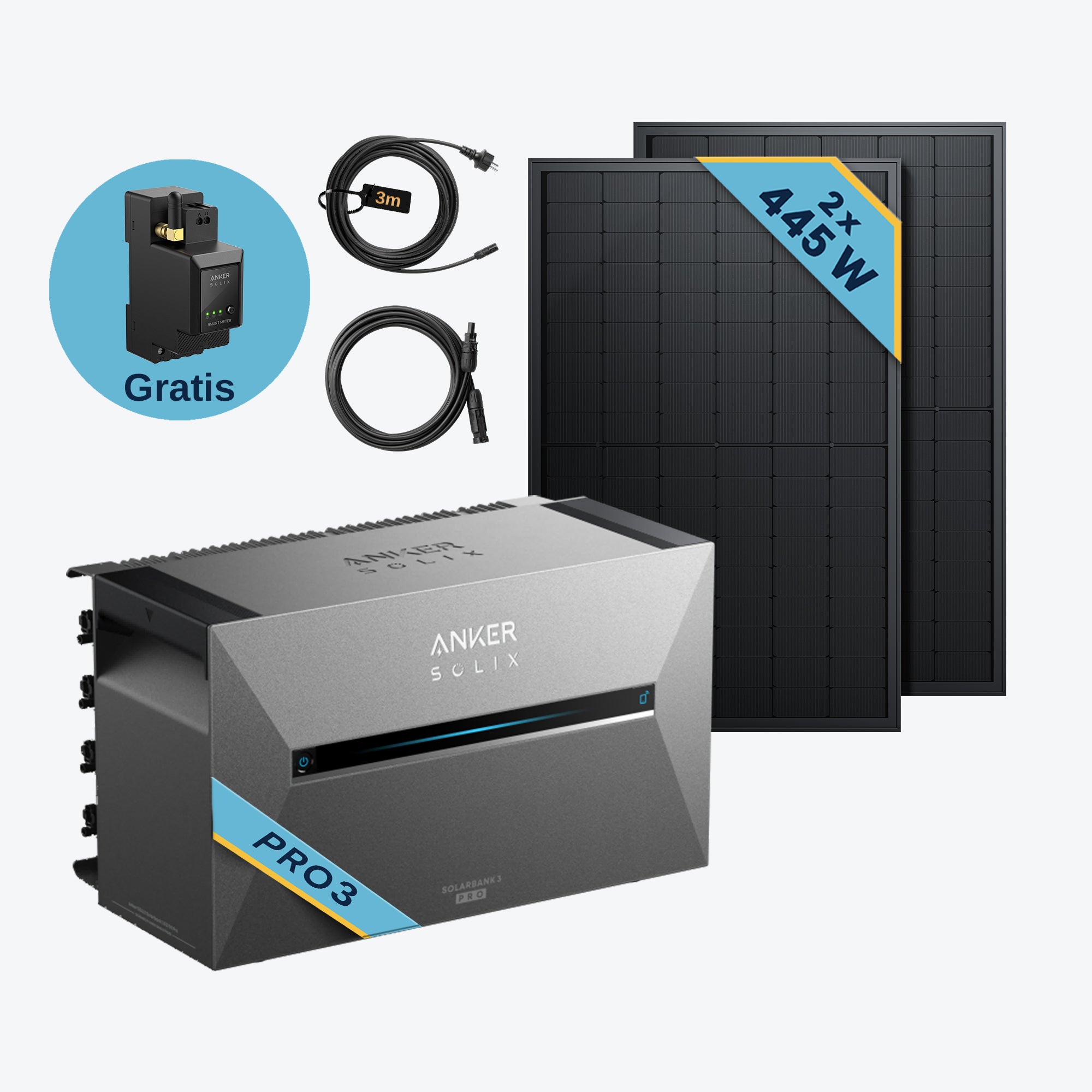 890W Balkonkraftwerk mit Speicher Anker SOLIX Solarbank 3 PRO