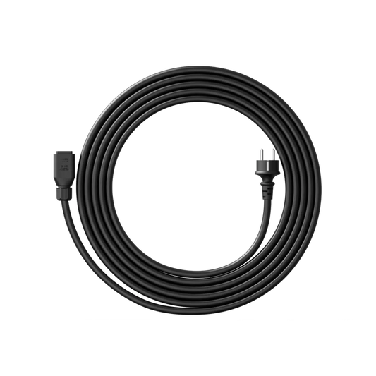 Anker SOLIX AC-Kabel mit Schuko-Stecker 15m, schwarzes Kabel für einfache Plug&Play-Nutzung.
