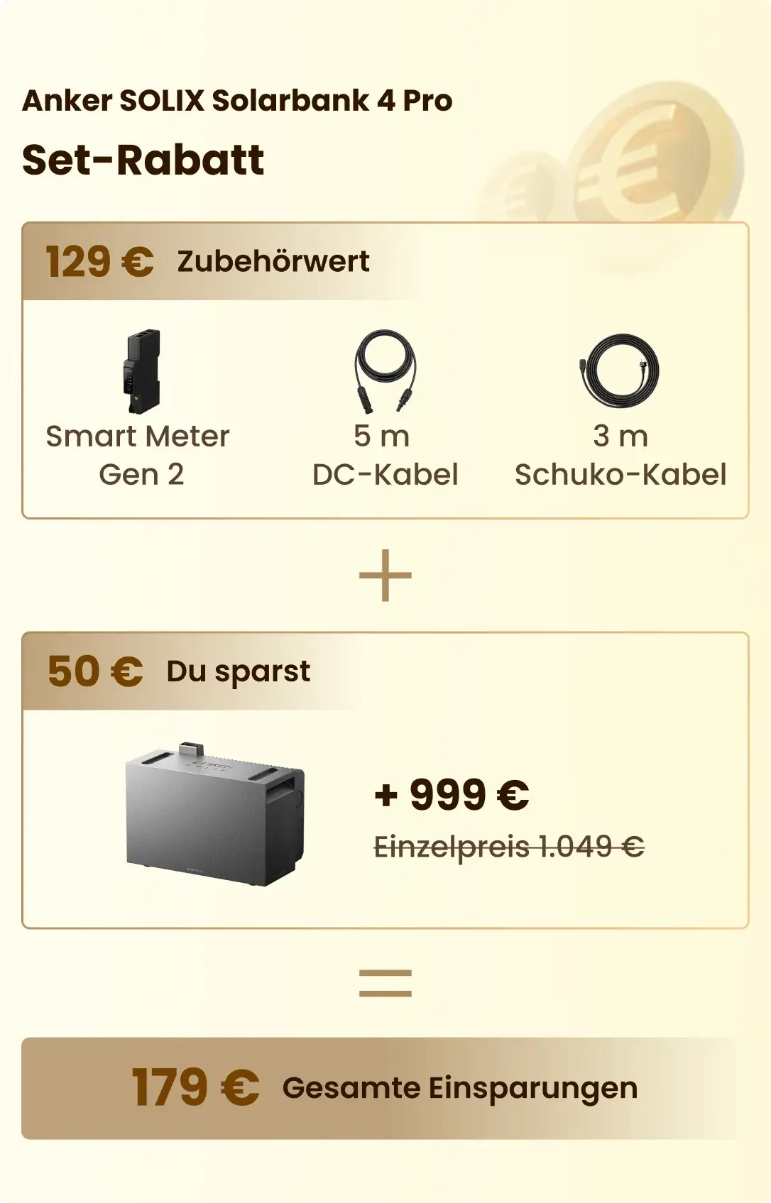 Anker SOLIX Solarbank 4 Pro Set mit PV-Modulen und Zubehör