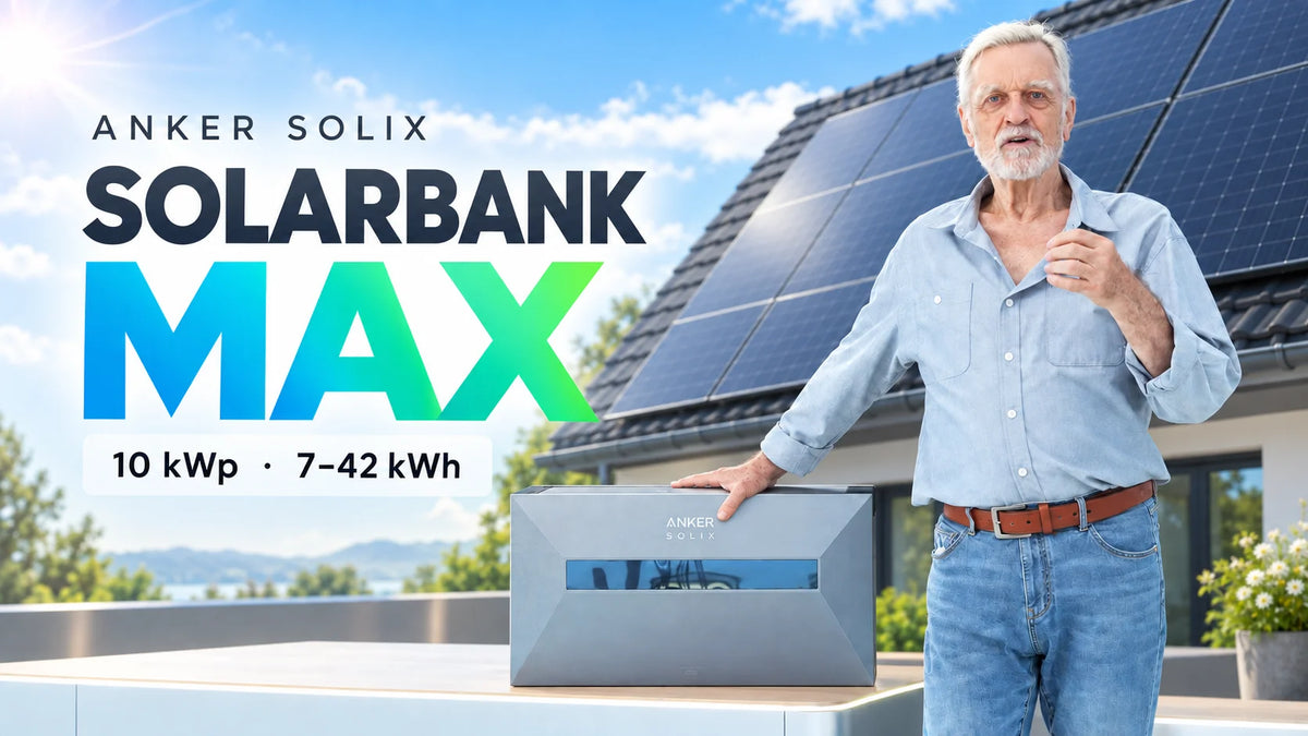 Video laden: Anker SOLIX Solarbank Max: 10 kWp PV, 7–42 kWh Speicher &amp; 4600W Ausgang