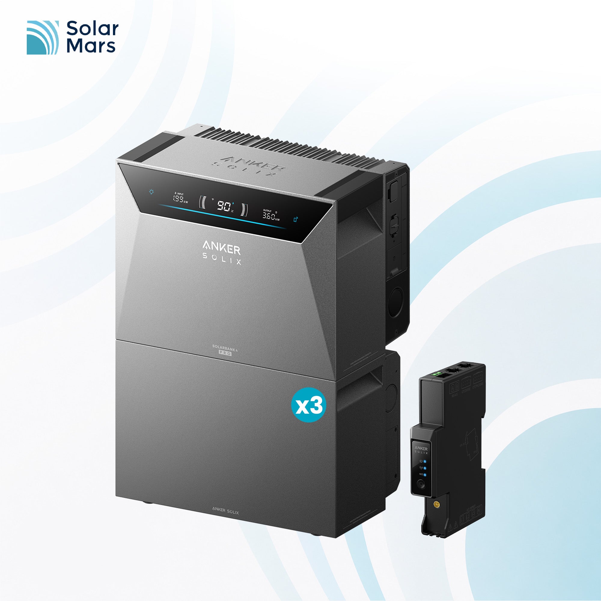 Anker SOLIX Solarbank 4 Pro Speicher + 3 Zusatzakkus, modulares Kapazitäts-Upgrade