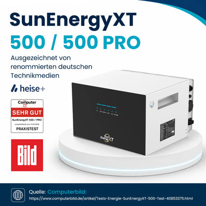Balkonkraftwerk 2000 Watt mit Speicher SunEnergyXT 500 Pro Set