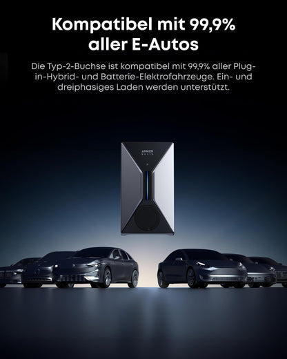 Anker SOLIX V1 Smartes Ladegerät für E-Autos - 7.4kW/11kW/22kW, Steckdosenversion und Kabelversion