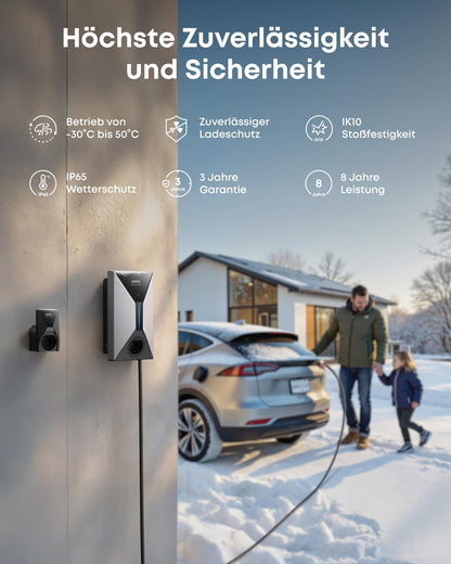 Anker SOLIX V1 Smartes Ladegerät für E-Autos - 7.4kW/11kW/22kW, Steckdosenversion und Kabelversion