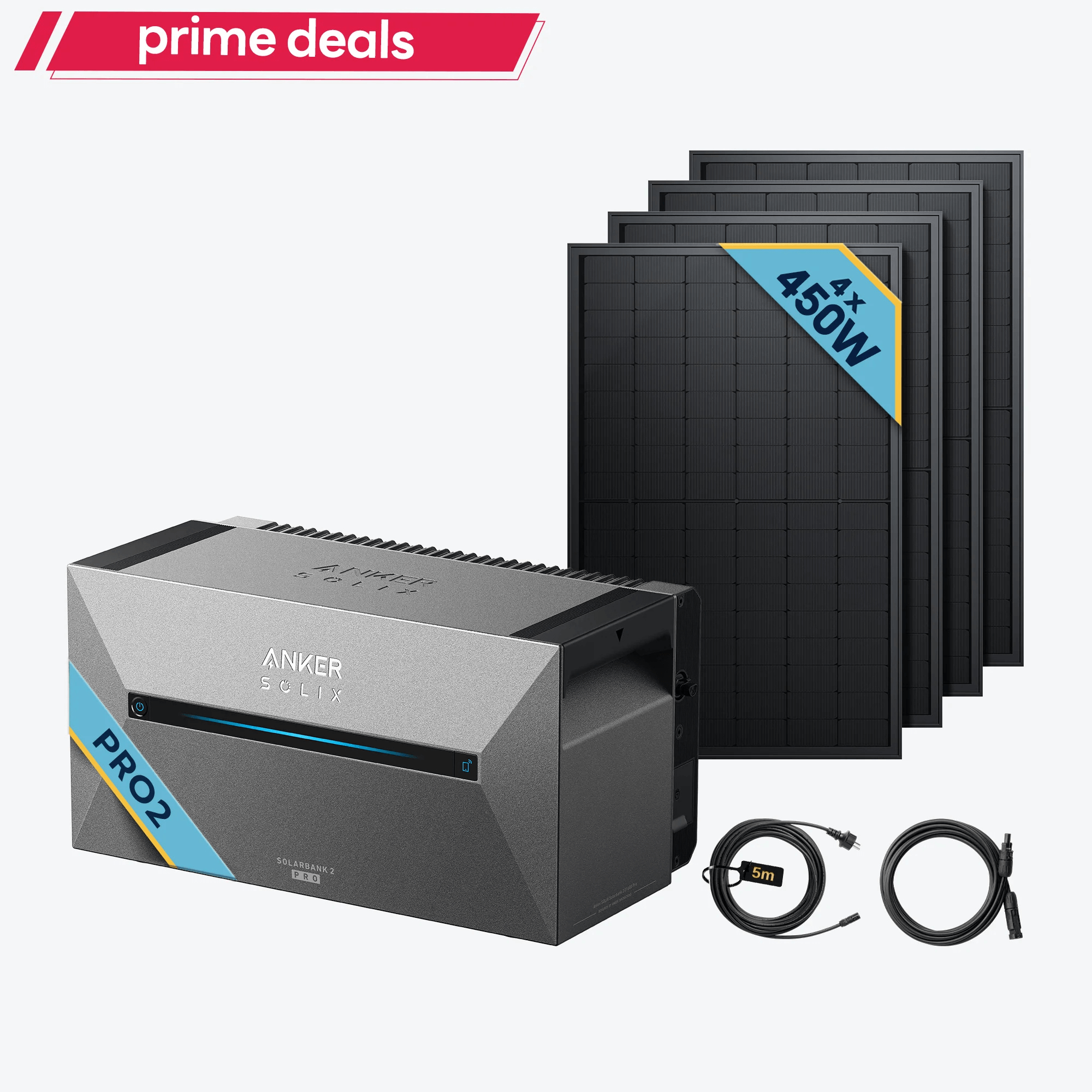 Solarbank 2 E1600 Pro Kraftwerk mit 4×450Wp Solarmodul Basic-Set Abholung möglich