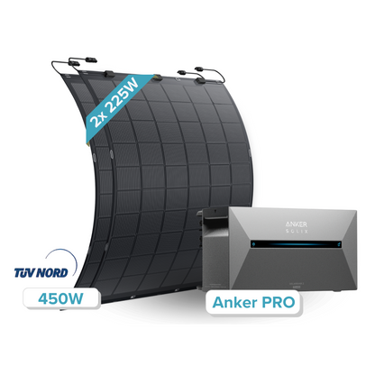 Flexibles Solarmodule mit Anker SOLIX Solarbank 2 E1600 Pro Speicher 1600wh