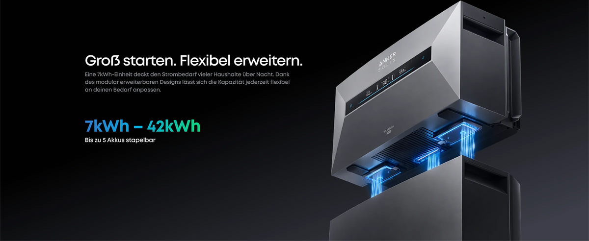 Von 7 kWh bis 42 kWh erweiterbar