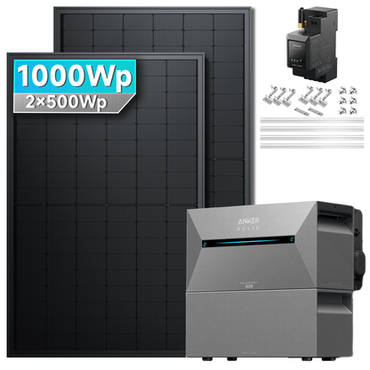 Anker SOLIX Solarbank 2 E1600 Pro Balkonkraftwerk mit Speicher 1000W Ziegeldach halterung Set mit BP2700 Erweiterungsakku