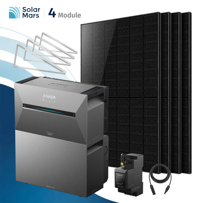 Anker SOLIX Solarbank 3 E2700 Pro mit 4 Modulen, Montageset und Zubehör für Solarenergie