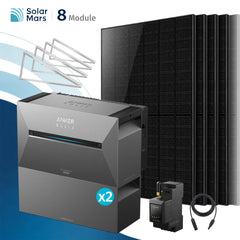 Balkonkraftwerk 4000 Watt mit Speicher Anker SOLIX Solarbank 3 E2700 Pro mit 8x500Wp Solarmodule und MC4 Solarkabel Set