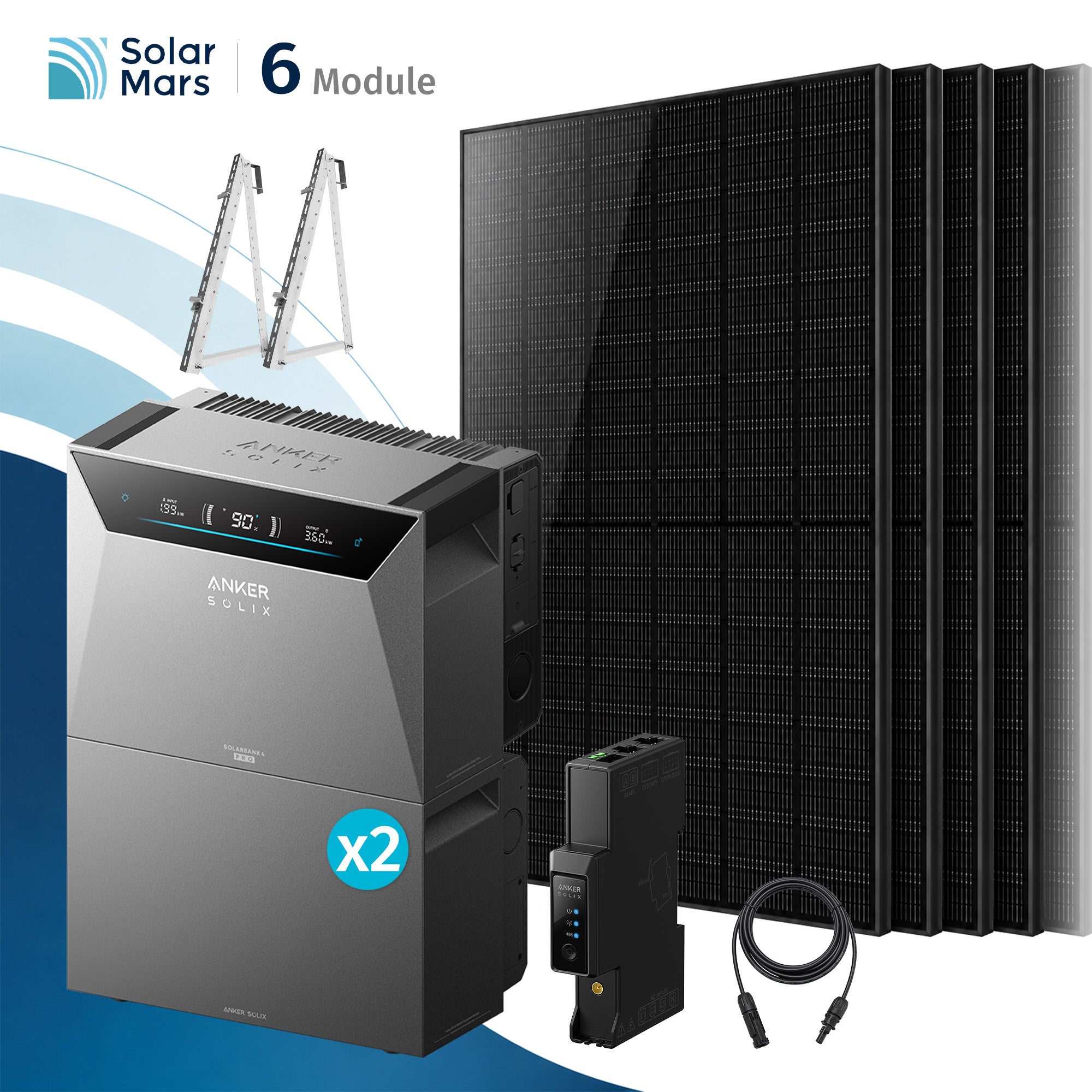 Anker SOLIX Solarbank 4 E5000 Pro Balkonkraftwerk mit Speicher 3000W Balkon halterung Set mit BP5000x2 Erweiterungsakku