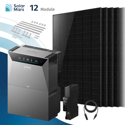 Anker SOLIX Solarbank 4 E5000 Pro Balkonkraftwerk mit Speicher 6000W Ziegeldach halterung Set mit BP5000 Erweiterungsakku
