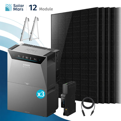Anker SOLIX Solarbank 4 E5000 Pro Balkonkraftwerk mit Speicher 6000W Balkon halterung Set mit BP5000x3 Erweiterungsakku