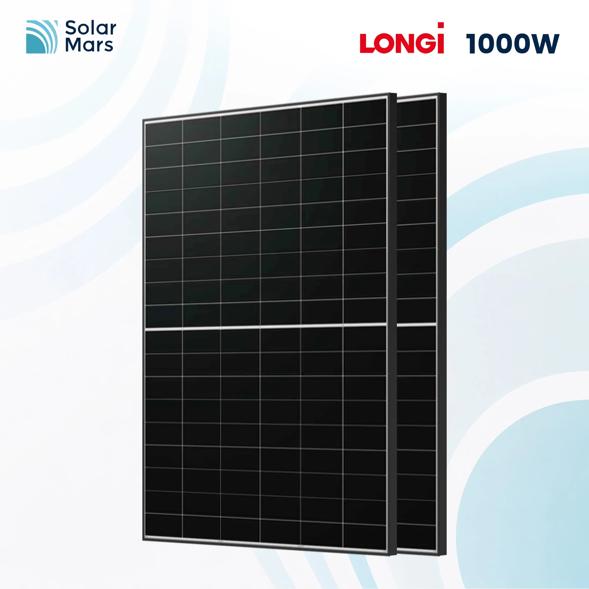Solar Mars LONGi 1000W Solaranlage Set – Besteht aus zwei 500W Hi-MO X10 Modulen, perfekt für Heim-Energiespeichersysteme.