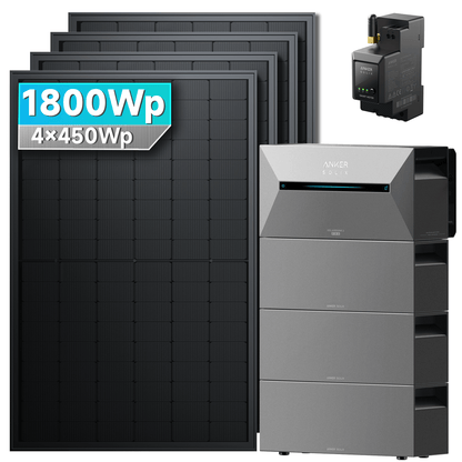 Anker SOLIX Solarbank 2 E1600 Pro Balkonkraftwerk speicher mit 450Wp Solarmodul und MC4 Solarkabel Set