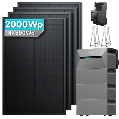 Anker SOLIX Solarbank 2 E1600 Pro Balkonkraftwerk speicher mit 500Wp Solarmodul Set