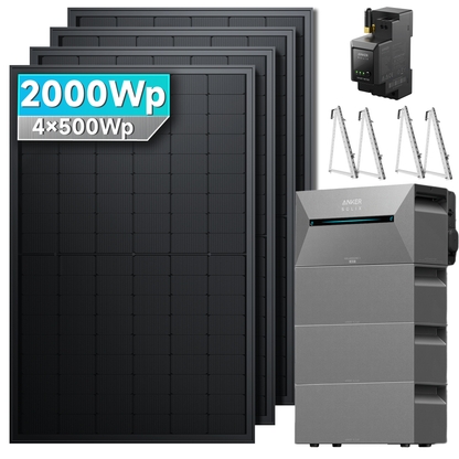 Anker SOLIX Solarbank 2 E1600 Pro Balkonkraftwerk Speicher mit 500Wp Solarmodul Set