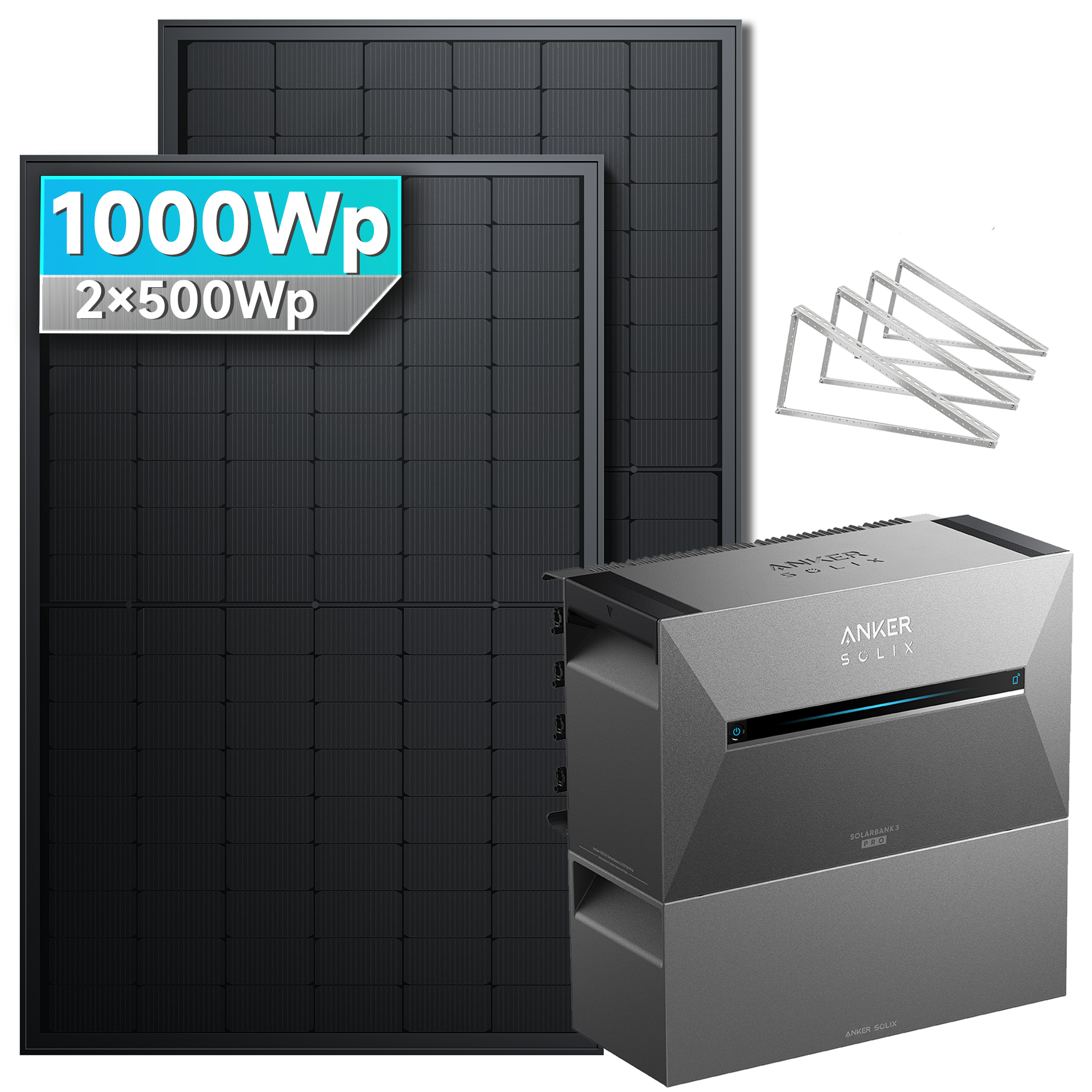 Anker SOLIX Solarbank 3 E2700 Pro Balkonkraftwerk Speicher mit 500Wp Solarmodul Basic-Set