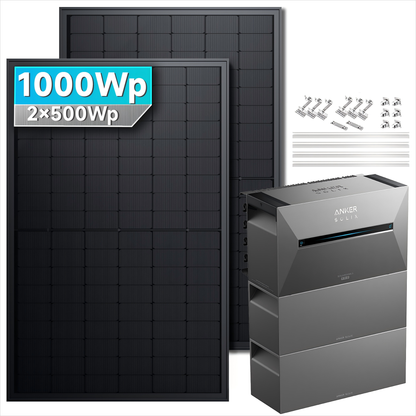 Anker SOLIX Solarbank 3 E2700 Pro Balkonkraftwerk Speicher mit 500Wp Solarmodul Basic-Set