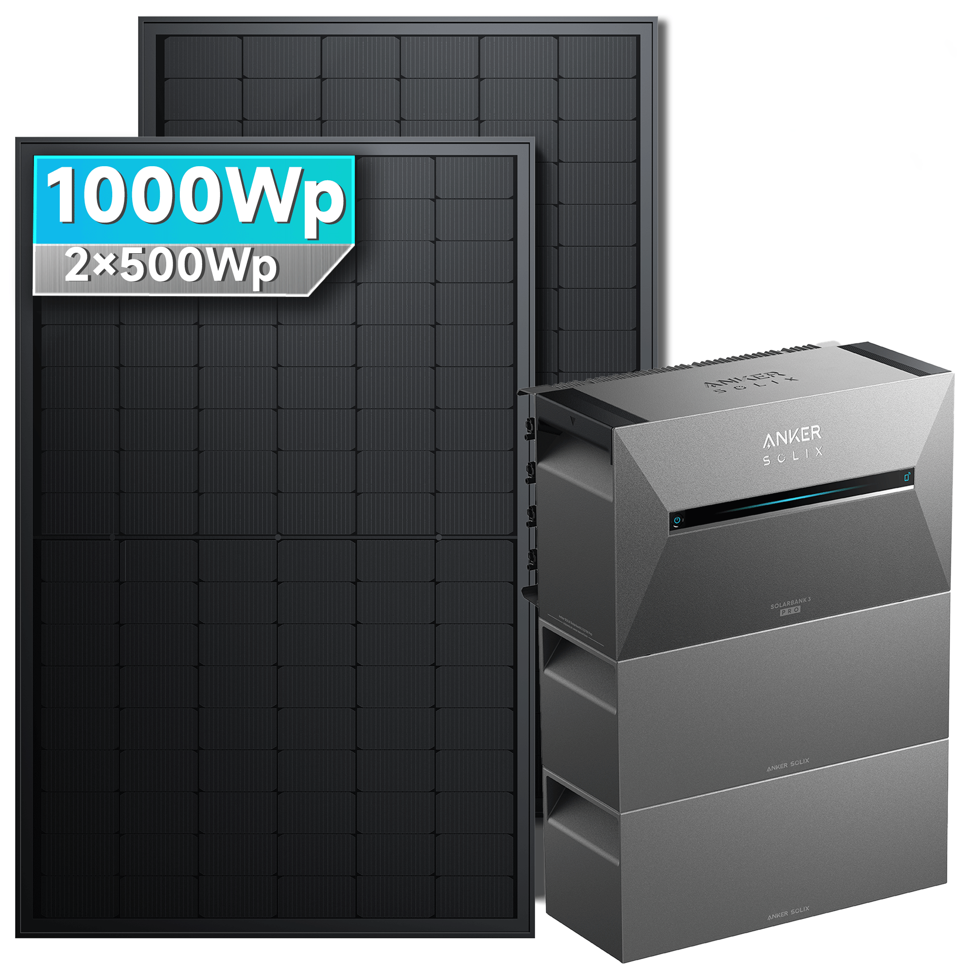 Anker SOLIX Solarbank 3 E2700 Pro Balkonkraftwerk Speicher mit 500W Solarmodul Basic Set