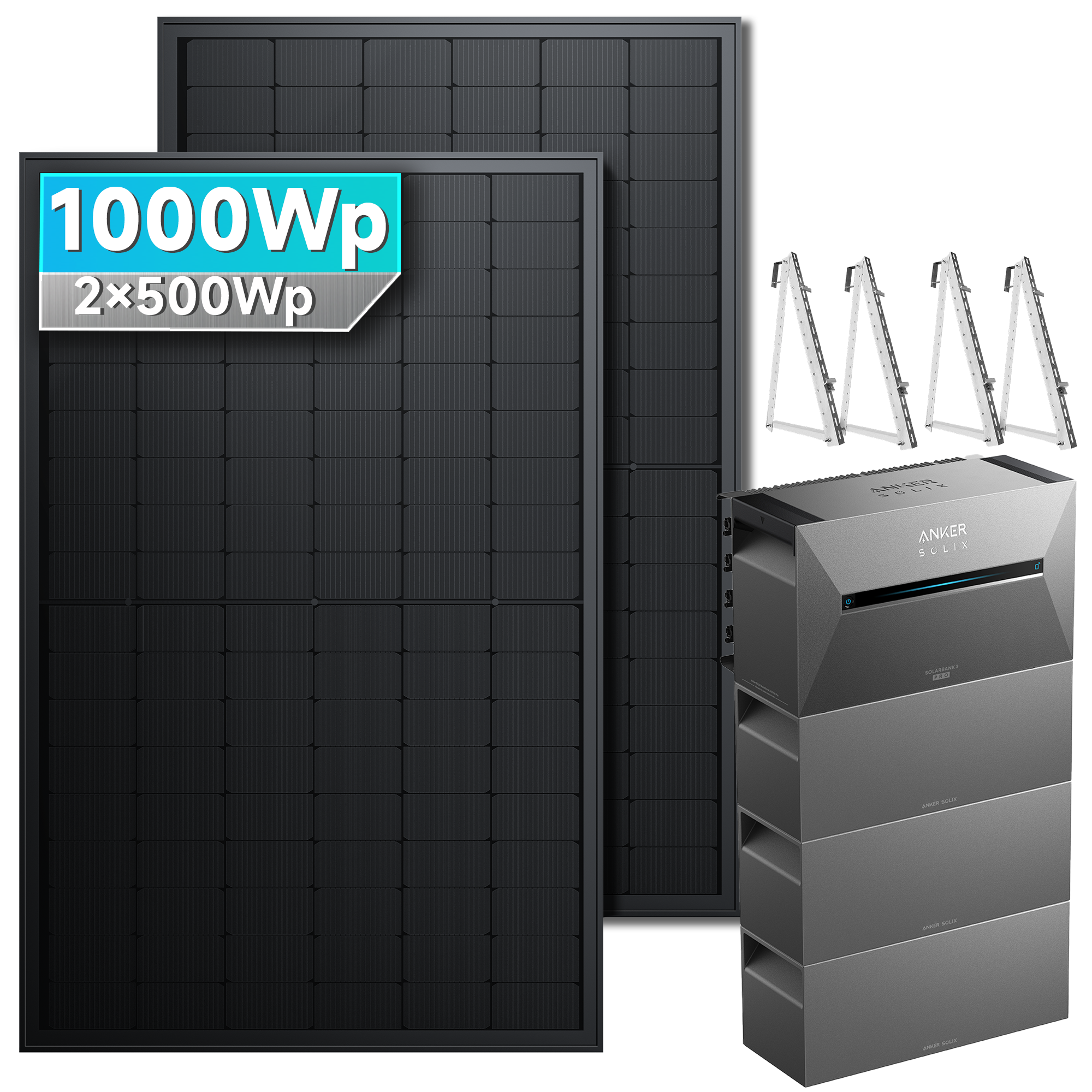 Anker SOLIX Solarbank 3 E2700 Pro Balkonkraftwerk Speicher mit 500Wp Solarmodul Basic-Set