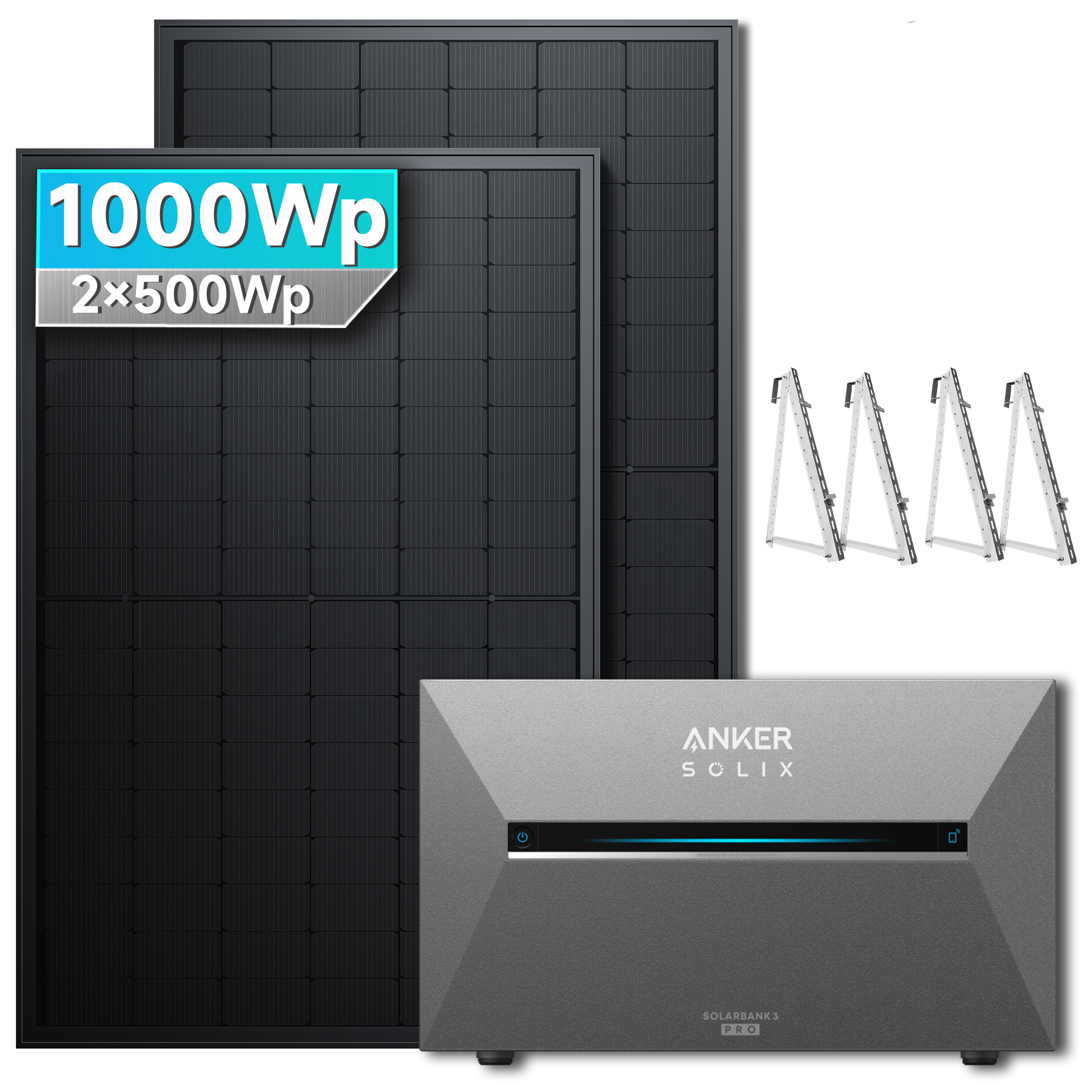 Anker SOLIX Solarbank 3 E2700 Pro Balkonkraftwerk Speicher mit 500Wp Solarmodul Basic-Set