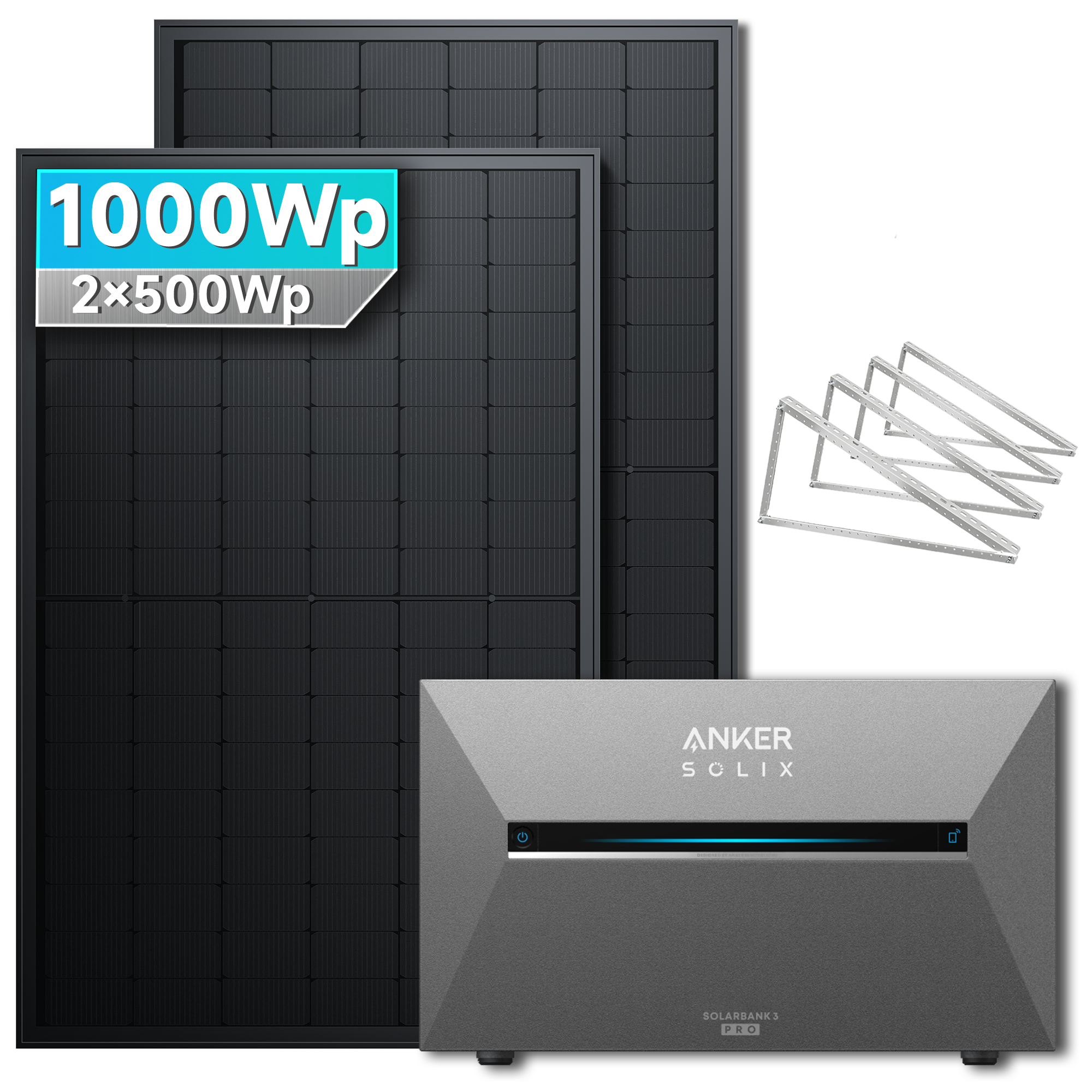 Anker SOLIX Solarbank 3 E2700 Pro Balkonkraftwerk Speicher mit 500Wp Solarmodul Basic-Set